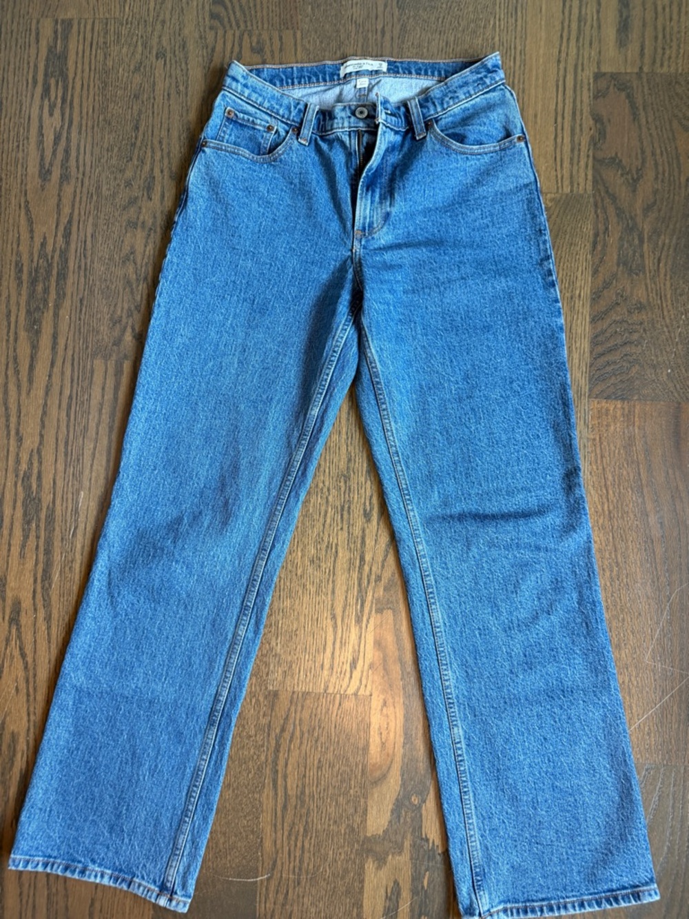 Abercrombie & Fitch Straight-Leg Blue Jeans